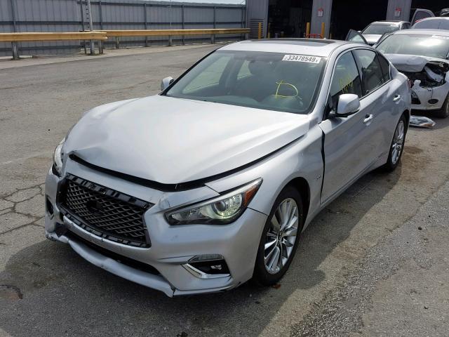 JN1EV7APXJM364824 - 2018 INFINITI Q50 LUXE SILVER photo 2