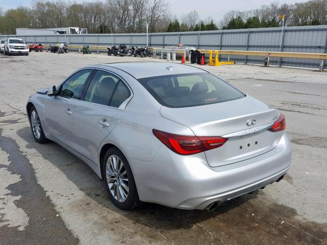 JN1EV7APXJM364824 - 2018 INFINITI Q50 LUXE SILVER photo 3