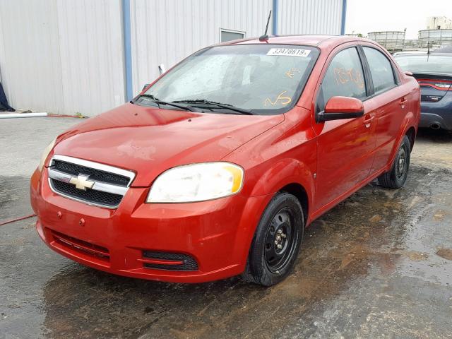 KL1TD56E29B393803 - 2009 CHEVROLET AVEO LS RED photo 2