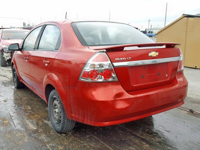 KL1TD56E29B393803 - 2009 CHEVROLET AVEO LS RED photo 3