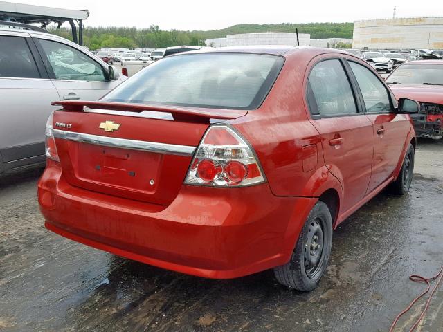 KL1TD56E29B393803 - 2009 CHEVROLET AVEO LS RED photo 4