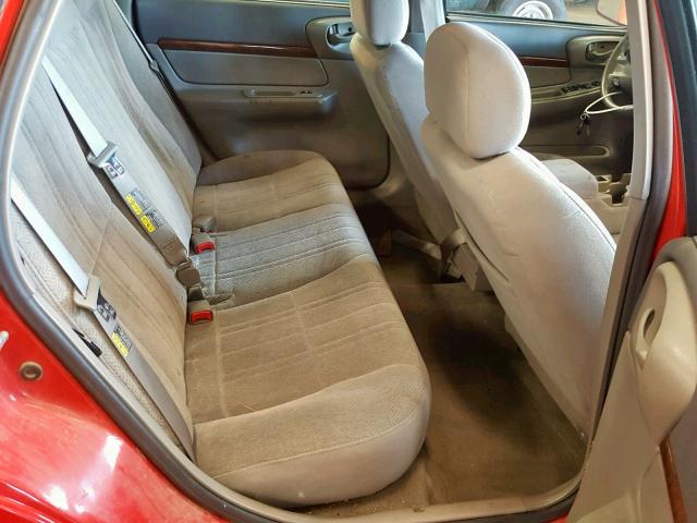 2G1WF52E949315804 - 2004 CHEVROLET IMPALA RED photo 6