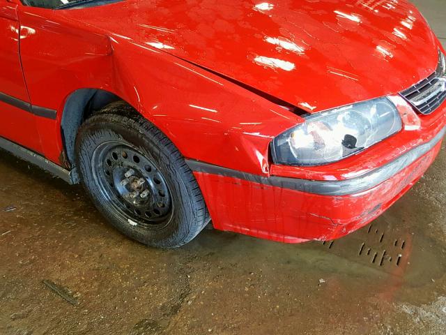 2G1WF52E949315804 - 2004 CHEVROLET IMPALA RED photo 9