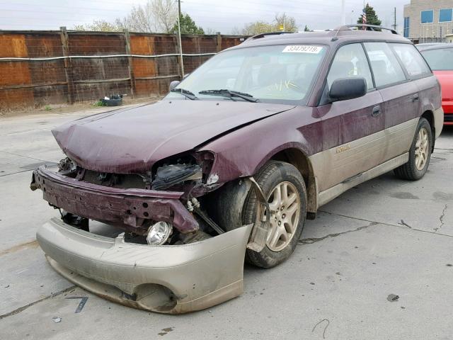 4S3BH6650Y7628490 - 2000 SUBARU LEGACY OUT MAROON photo 2