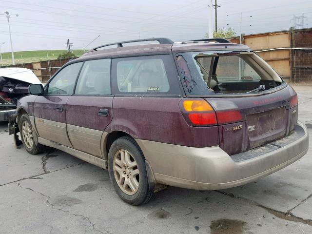 4S3BH6650Y7628490 - 2000 SUBARU LEGACY OUT MAROON photo 3