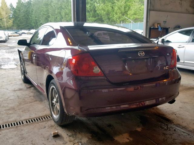 JTKDE177870151974 - 2007 TOYOTA SCION TC ბურგუნდია ფოტო 3