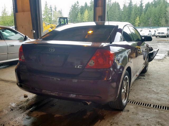 JTKDE177870151974 - 2007 TOYOTA SCION TC ბურგუნდია ფოტო 4