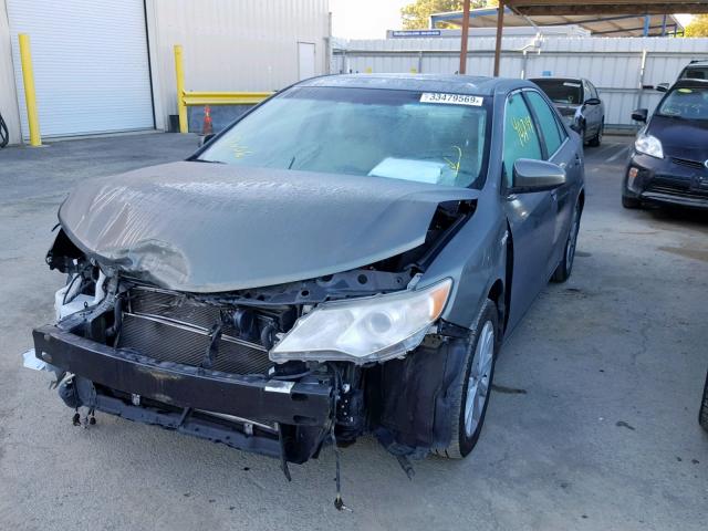 4T1BD1FKXCU056824 - 2012 TOYOTA CAMRY HYBR GREEN photo 2