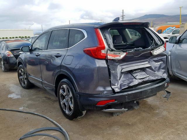 5J6RW2H87HL001517 - 2017 HONDA CR-V EXL GRAY photo 3