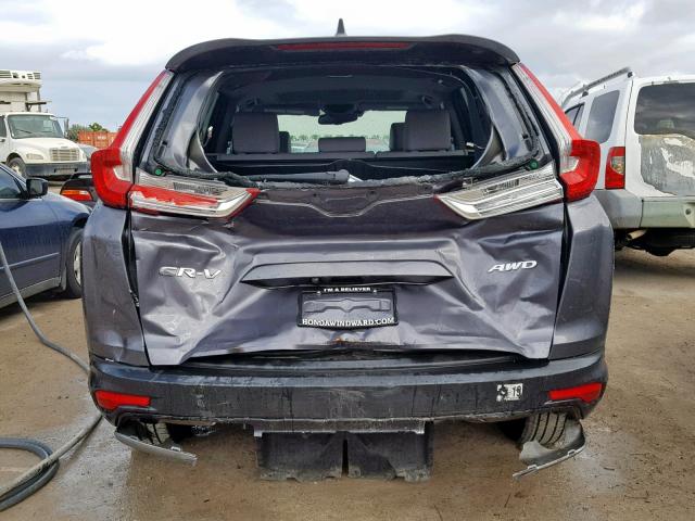 5J6RW2H87HL001517 - 2017 HONDA CR-V EXL GRAY photo 9