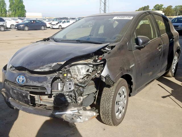 JTDKDTB36E1083330 - 2014 TOYOTA PRIUS C GRAY photo 2