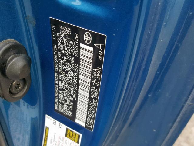 JTKJF5C74E3082533 - 2014 TOYOTA SCION TC BLUE photo 10