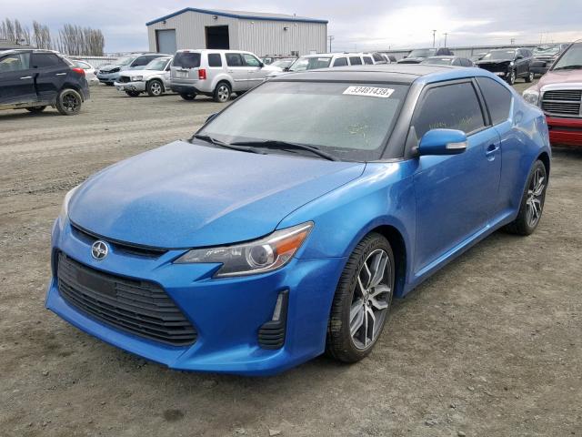 JTKJF5C74E3082533 - 2014 TOYOTA SCION TC BLUE photo 2