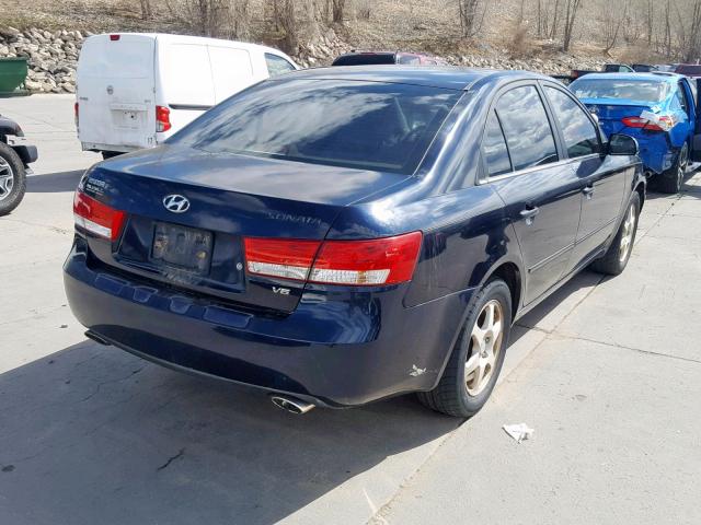 5NPEU46F86H124722 - 2006 HYUNDAI SONATA GLS BLUE photo 4