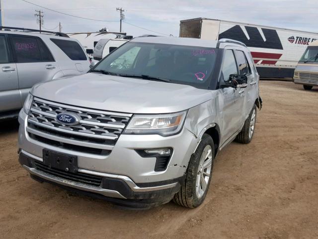 1FM5K7F88KGB21810 - 2019 FORD EXPLORER L SILVER photo 2