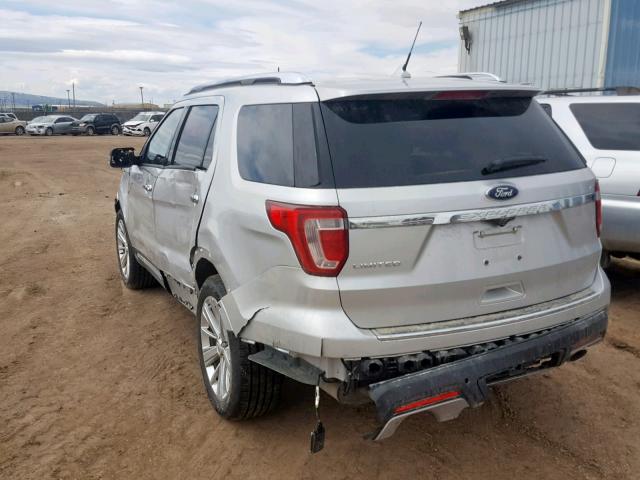 1FM5K7F88KGB21810 - 2019 FORD EXPLORER L SILVER photo 3