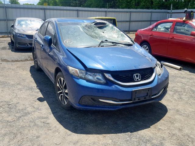 19XFB2F86EE081789 - 2014 HONDA CIVIC EX BLUE photo 1