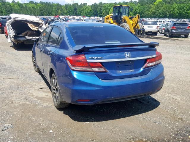 19XFB2F86EE081789 - 2014 HONDA CIVIC EX BLUE photo 3