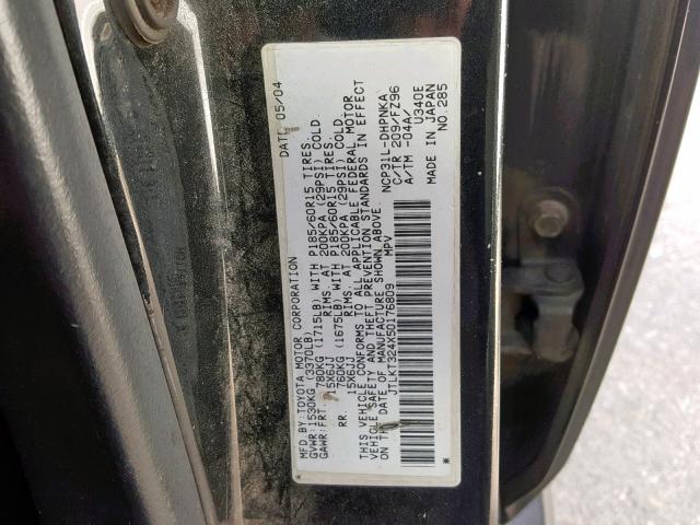 JTLKT324X50176809 - 2005 TOYOTA SCION XB 黑色 照片 10