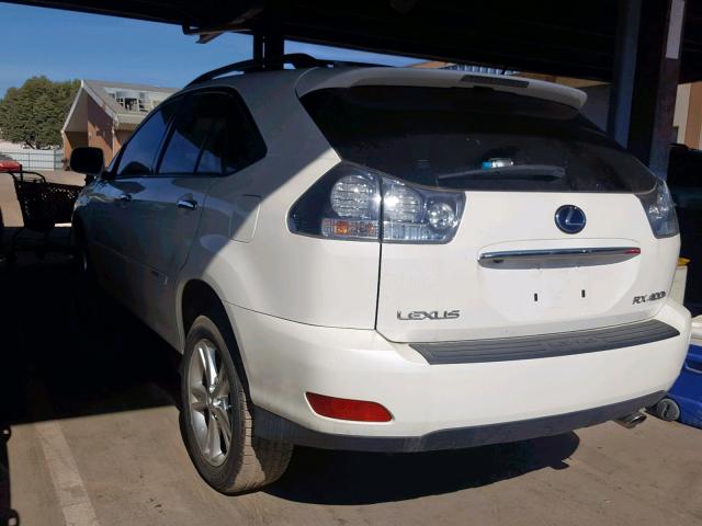 JTJHW31U582859361 - 2008 LEXUS RX 400H WHITE photo 3