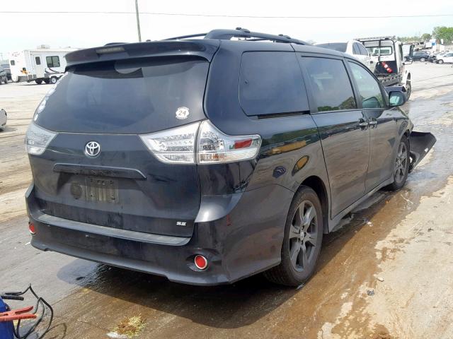 5TDXZ3DC4HS832413 - 2017 TOYOTA SIENNA SE BLACK photo 4