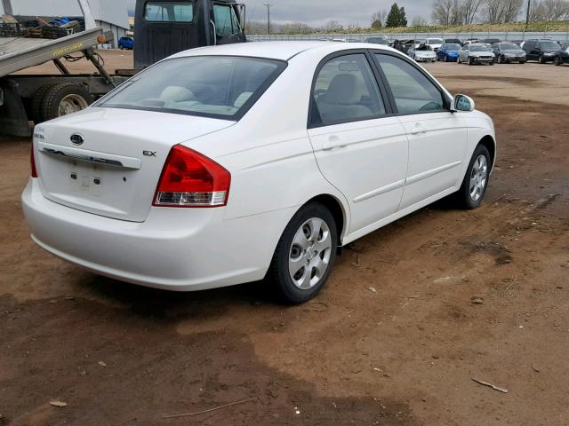 KNAFE222095623489 - 2009 KIA SPECTRA EX WHITE photo 4