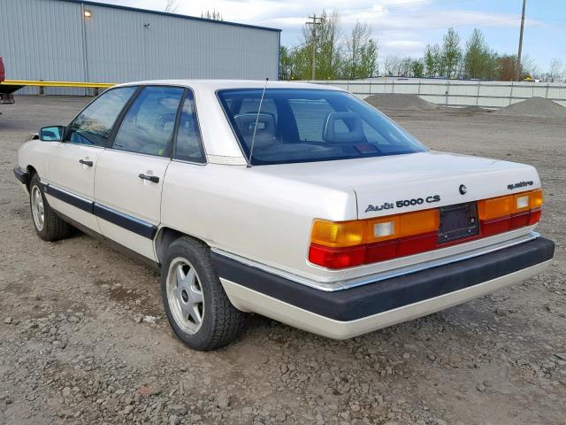 WAUHE0445HN122429 - 1987 AUDI 5000 CS QU WHITE photo 3