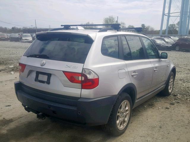 WBXPA73445WA78455 - 2005 BMW X3 2.5I SILVER photo 4