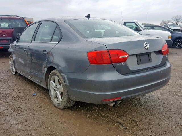 3VWLL7AJ0DM394734 - 2013 VOLKSWAGEN JETTA TDI GRAY photo 3