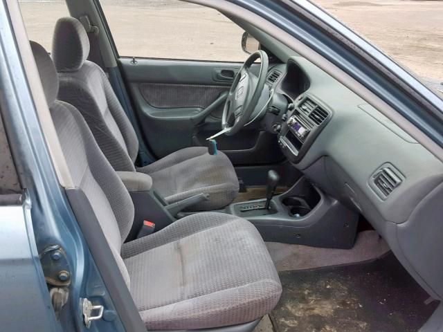 2HGEJ6619YH559416 - 2000 HONDA CIVIC BASE BLUE photo 5