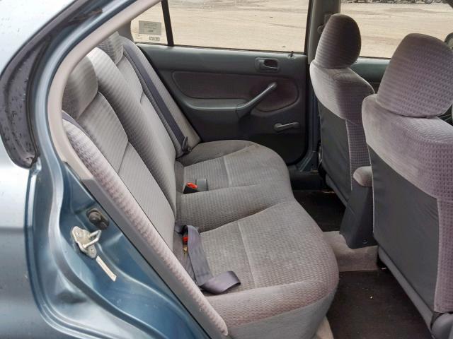 2HGEJ6619YH559416 - 2000 HONDA CIVIC BASE BLUE photo 6