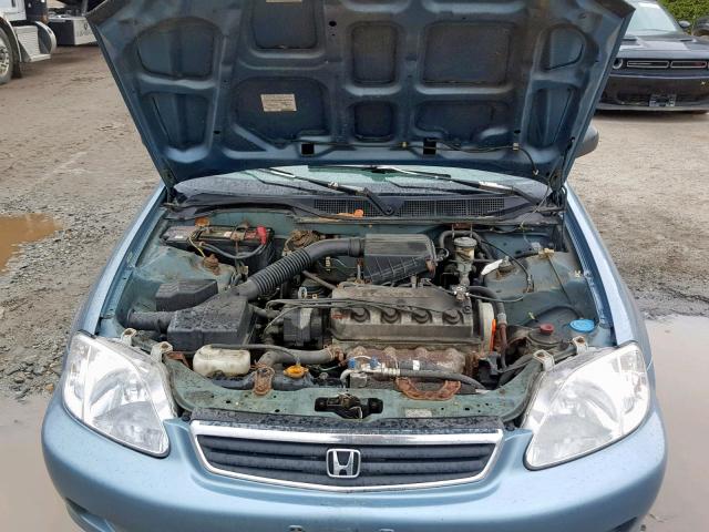2HGEJ6619YH559416 - 2000 HONDA CIVIC BASE BLUE photo 7