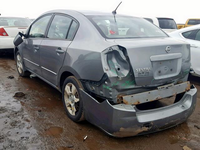 3N1AB61E38L734077 - 2008 NISSAN SENTRA 2.0 GRAY photo 3