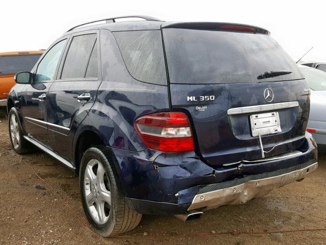 4JGBB86E97A245299 - 2007 MERCEDES-BENZ ML 350 BLUE photo 3