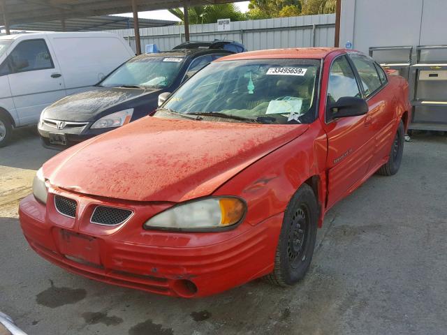 1G2NF52TX1C282869 - 2001 PONTIAC GRAND AM S RED photo 2