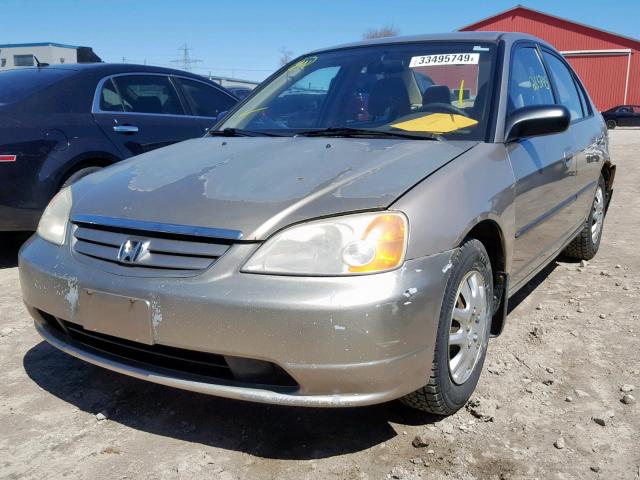 2HGES16453H921826 - 2003 HONDA CIVIC DX GOLD photo 2