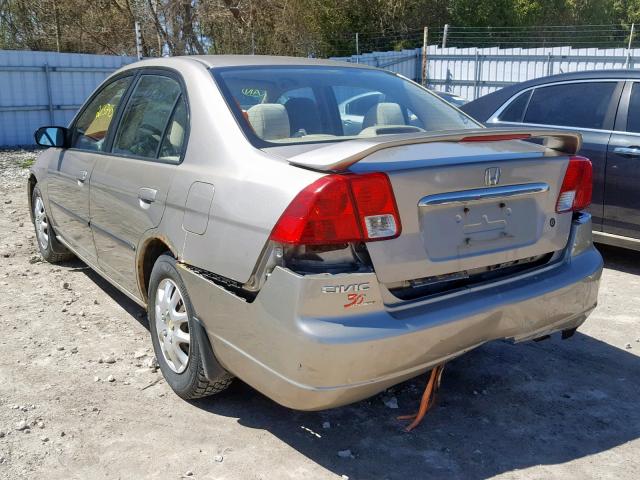 2HGES16453H921826 - 2003 HONDA CIVIC DX GOLD photo 3