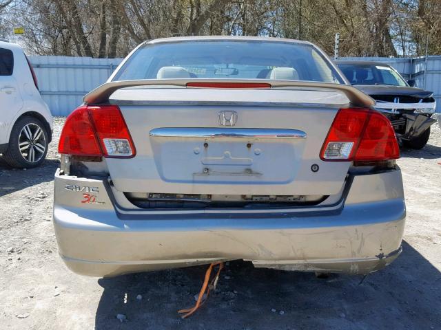 2HGES16453H921826 - 2003 HONDA CIVIC DX GOLD photo 9