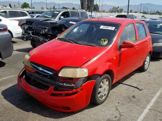 KL1TJ626X4B236865 - 2004 CHEVROLET AVEO LS RED photo 2