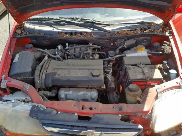 KL1TJ626X4B236865 - 2004 CHEVROLET AVEO LS RED photo 7