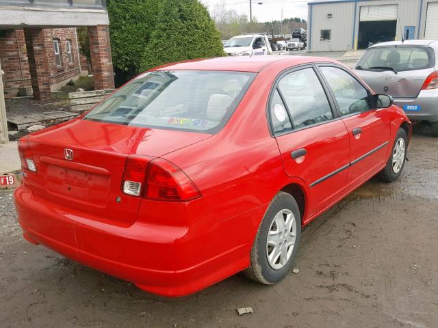 1HGES16395L021539 - 2005 HONDA CIVIC DX V RED photo 4