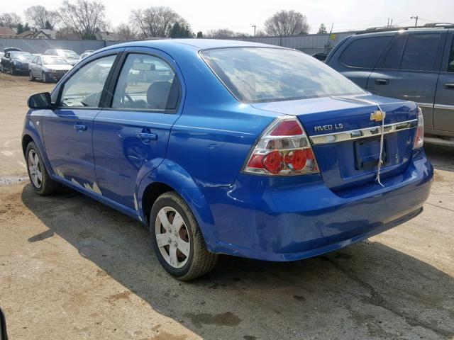 KL1TD56618B018069 - 2008 CHEVROLET AVEO BASE/ BLUE photo 3