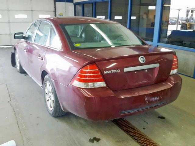 1MEFM40126G618675 - 2006 MERCURY MONTEGO LU MAROON photo 3