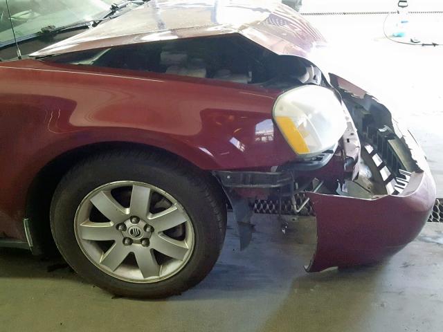 1MEFM40126G618675 - 2006 MERCURY MONTEGO LU MAROON photo 9