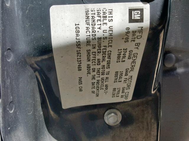 1G8AJ55F16Z137460 - 2006 SATURN ION LEVEL WHITE photo 10