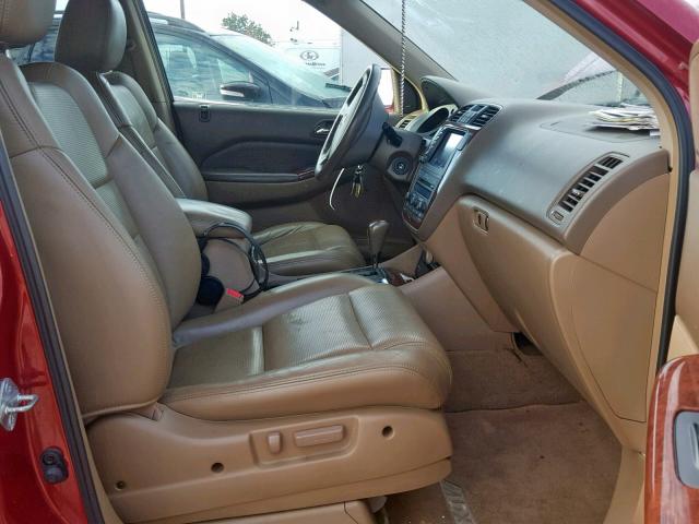 2HNYD18985H510822 - 2005 ACURA MDX TOURIN BURGUNDY photo 5