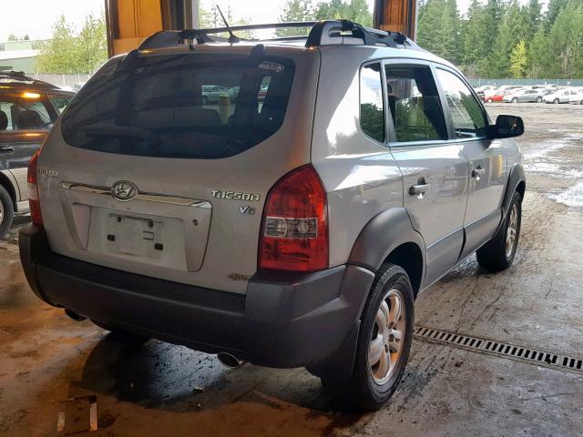 KM8JN72D28U801057 - 2008 HYUNDAI TUCSON SE SILVER photo 4