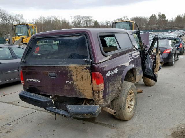 1D7HG12K54S623116 - 2004 DODGE DAKOTA SXT PURPLE photo 4