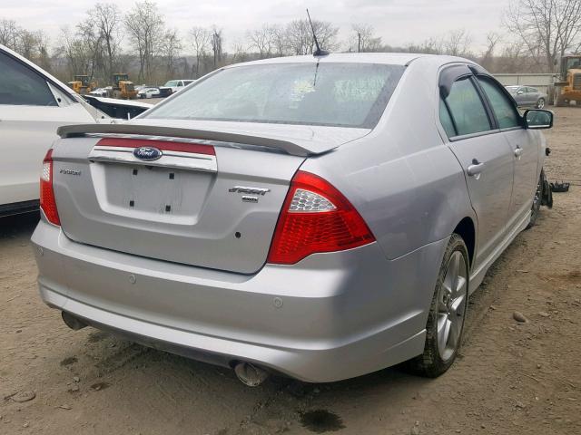 3FAHP0DC0AR168635 - 2010 FORD FUSION SPO SILVER photo 4