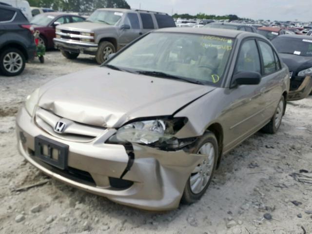 2HGES16665H563690 - 2005 HONDA CIVIC LX GOLD photo 2